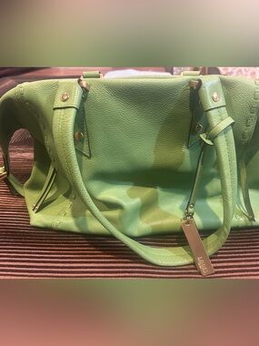 LODIS Green Leather Satchel Handbag